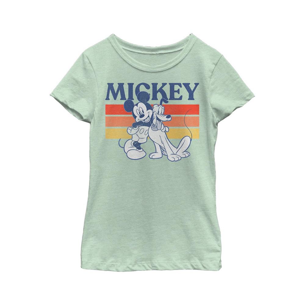Girl's Mickey Friends Retro Pluto and Mickey Mouse Child T-Shirt商品第1张图片规格展示