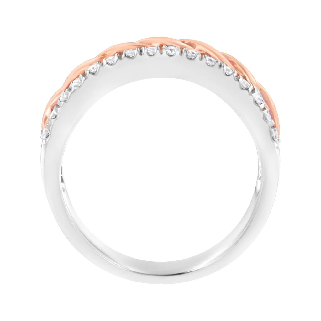 商品Haus of Brilliance|10K White and Rose Gold 1/3 Cttw Diamond Split Shank and Infinity Ribbon Band Ring,价格¥6316,第4张图片详细描述