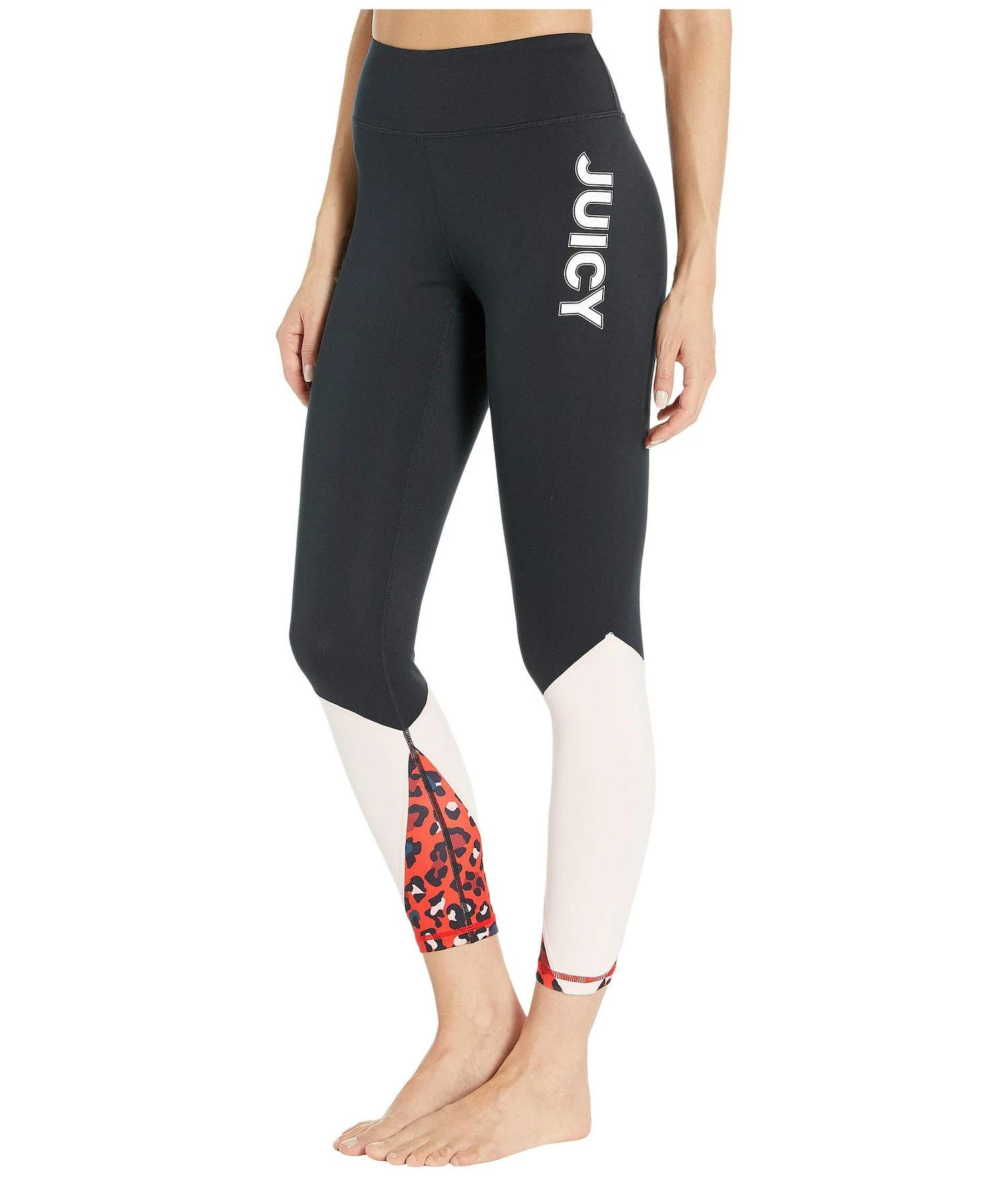 商品Juicy Couture|Hyper Leopard Color Block Sport Leggings,价格¥152,第2张图片详细描述