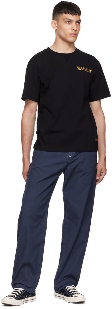 商品Evisu|海军蓝棉质长裤,价格¥2065,第6张图片详细描述