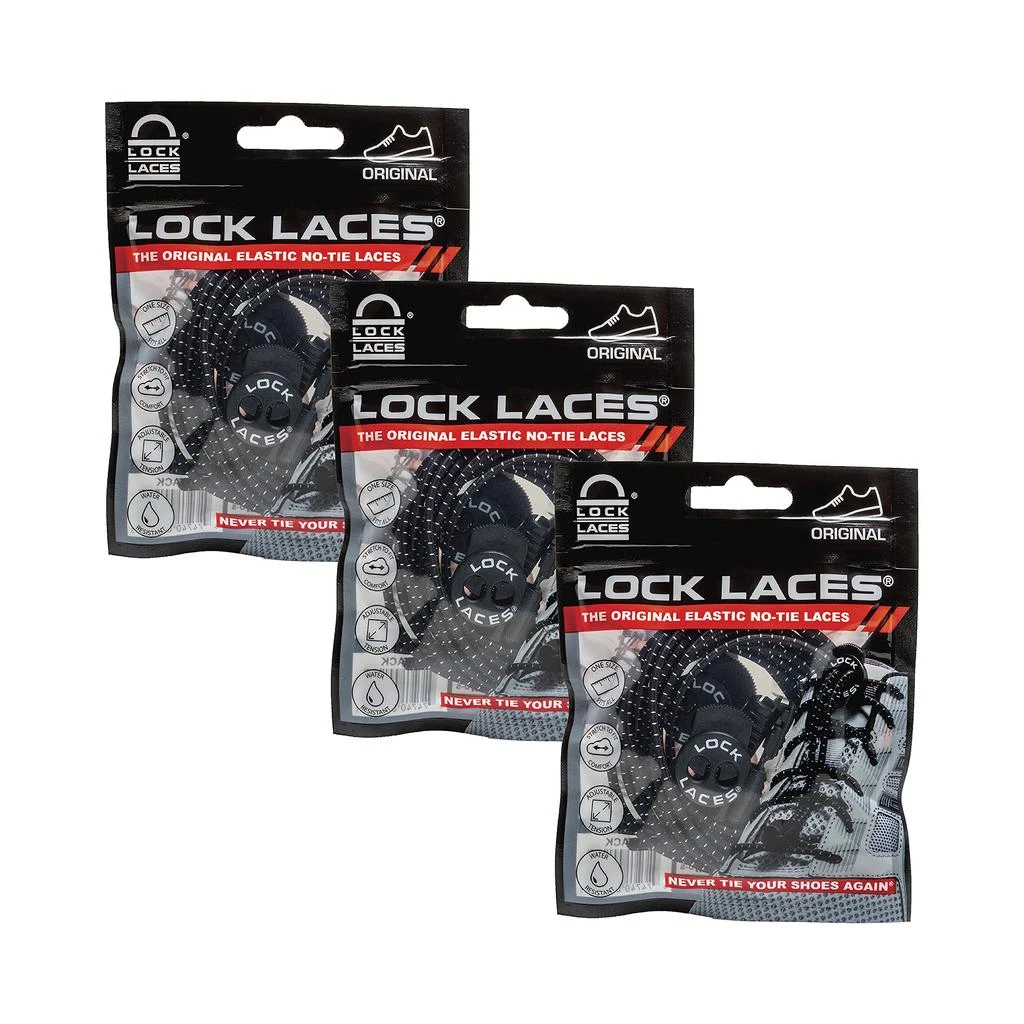 商品LOCK LACES|Lock Laces®  Original No-Tie Shoelaces 3-Pack,价格¥150,第1张图片