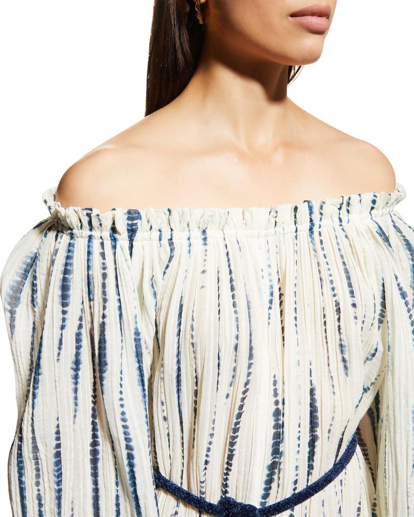 Wavelength Ruffle-Neck Off-Shoulder Midi Dress商品第5张图片规格展示