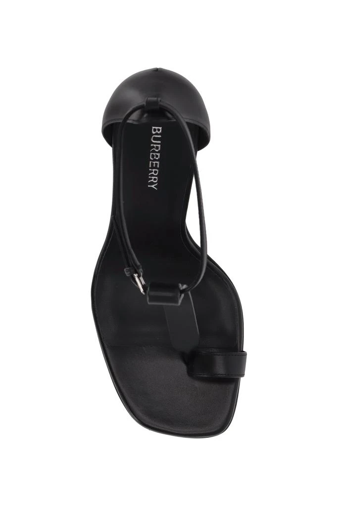 商品Burberry|Black calf leather/leather stiletto-heel leather sandals,价格¥5112,第4张图片详细描述