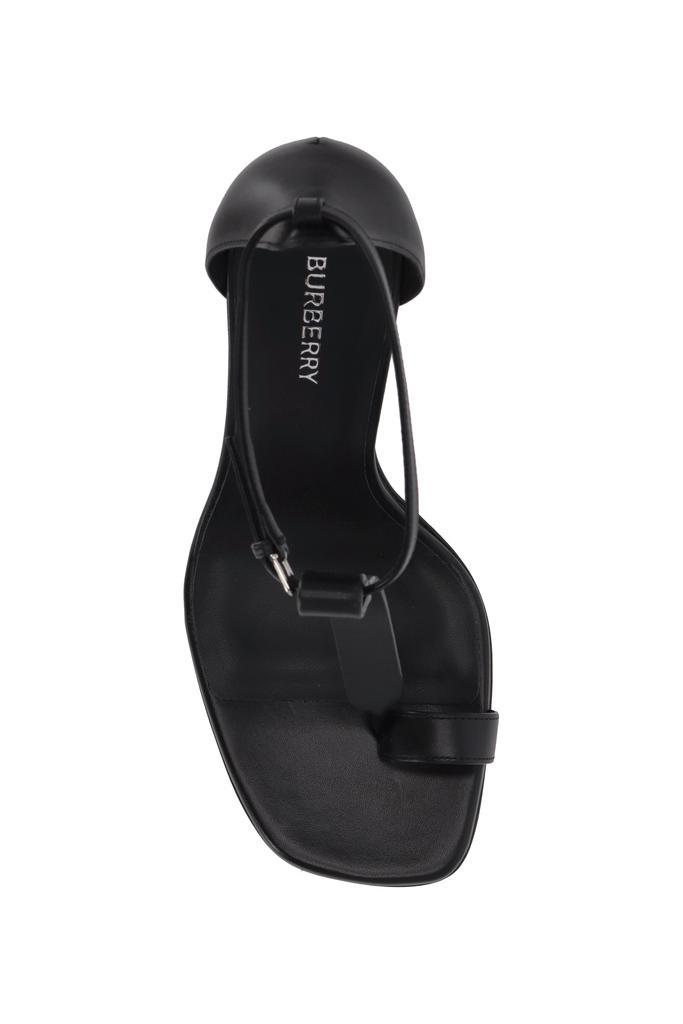 商品Burberry|Black calf leather/leather stiletto-heel leather sandals,价格¥2107,第6张图片详细描述