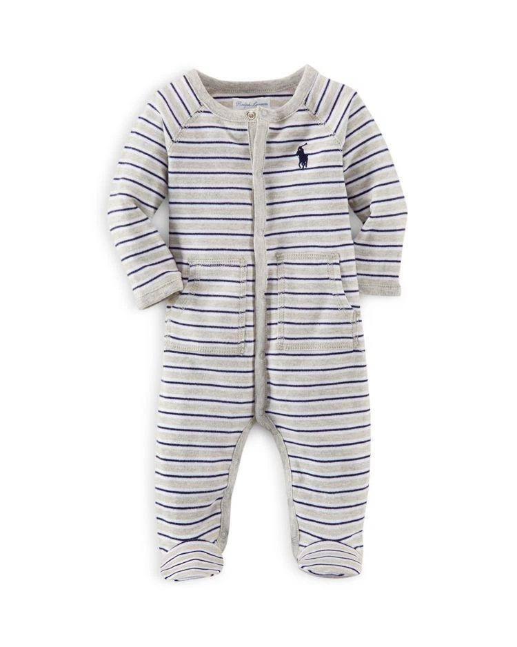 商品Ralph Lauren|Boys' Rugby Stripe Footie - Baby,价格¥221,第1张图片