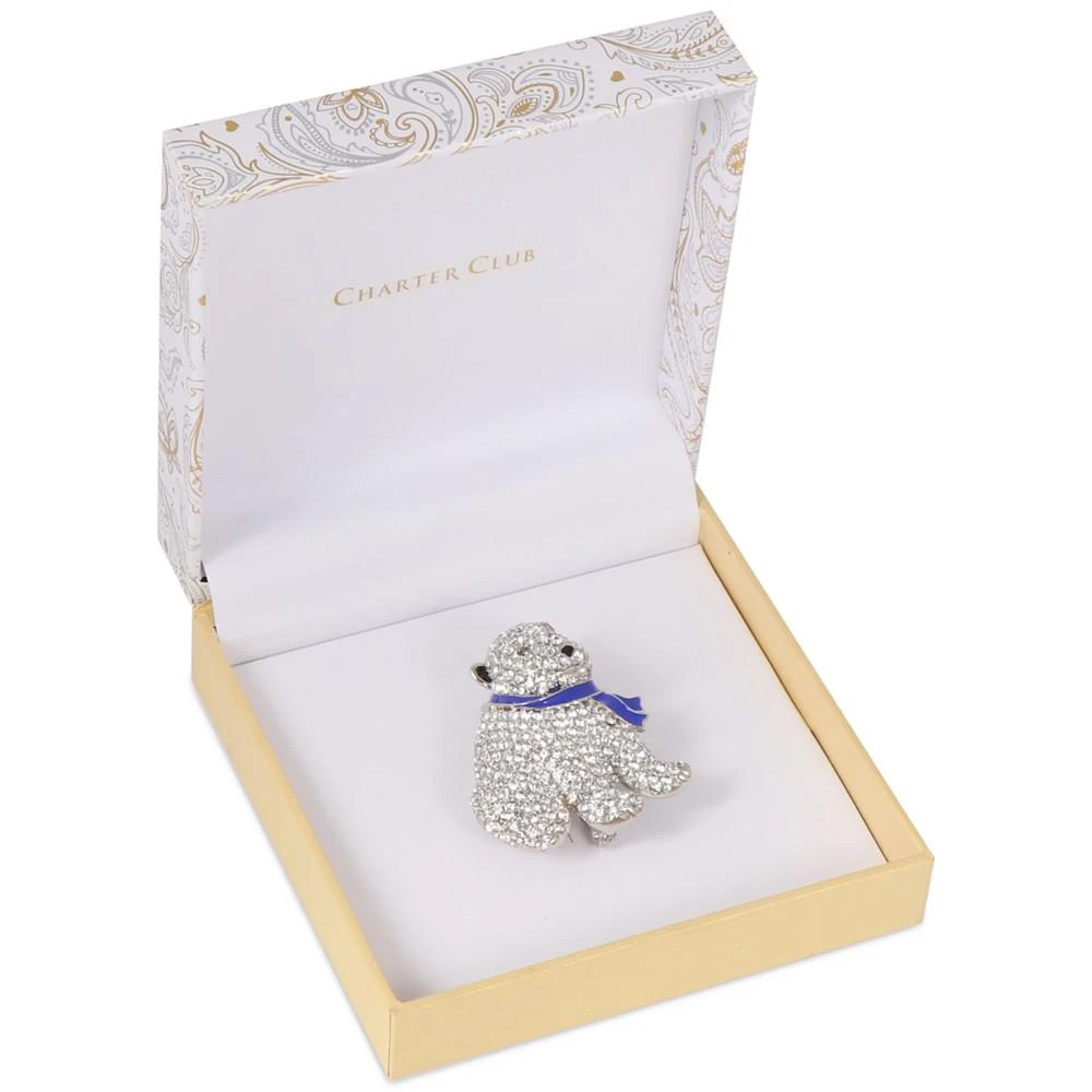 商品Charter Club|Silver-Tone Pavé Crystal Polar Bear Pin, Created for Macy's,价格¥44,第2张图片详细描述