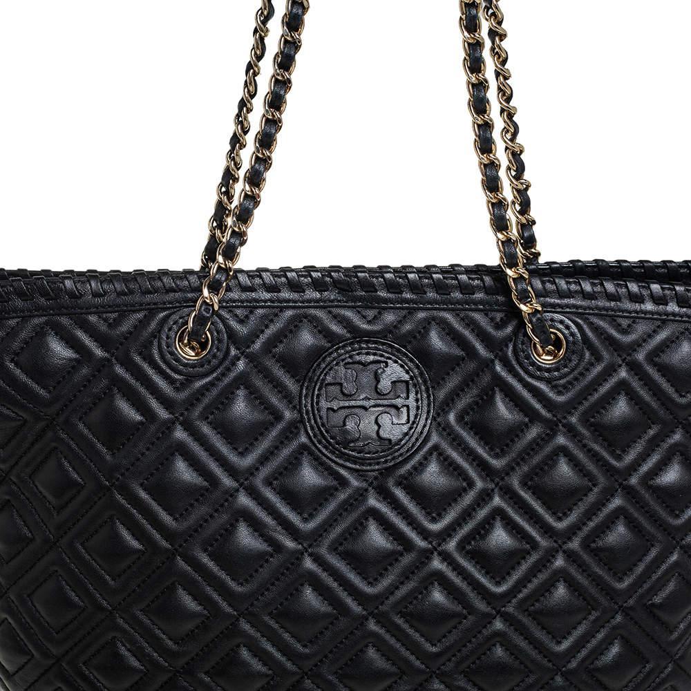 商品[二手商品] Tory Burch|Tory Burch Black Quilted Leather Marion Tote,价格¥1397,第7张图片详细描述