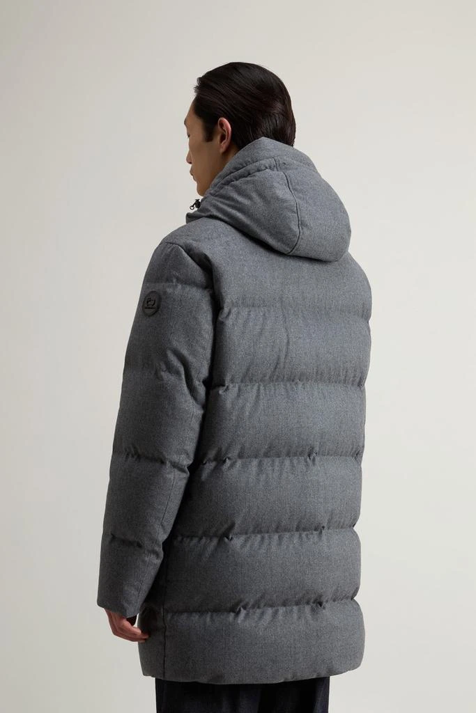 商品Woolrich|Luxe Long Parka in Vitale Barberis Canonico Wool - Men - Gray,价格¥9090,第3张图片详细描述