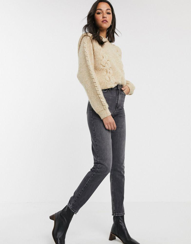 商品Topshop|Topshop Tall mom jeans in washed black,价格¥187,第6张图片详细描述