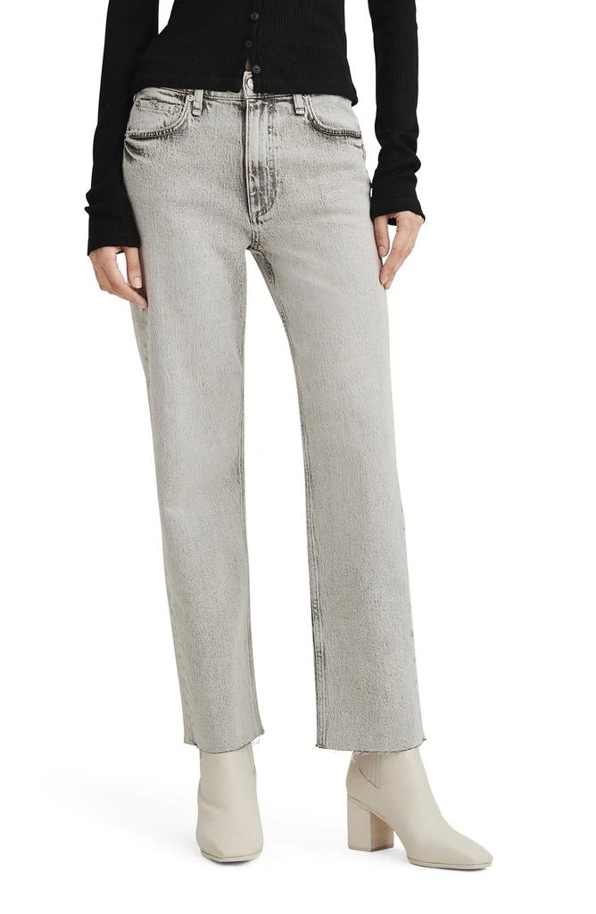 商品Rag & Bone|Harlow High Waist Raw Hem Ankle Straight Leg Jeans,价格¥512,第1张图片