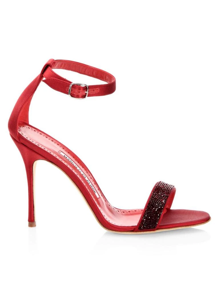 商品Manolo Blahnik|Chaos Crystal-Embellished Open-Toe Leather Sandals,价格¥2649,第1张图片