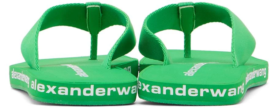 商品Alexander Wang|Green AW Nylon Flat Sandals,价格¥640,第2张图片详细描述
