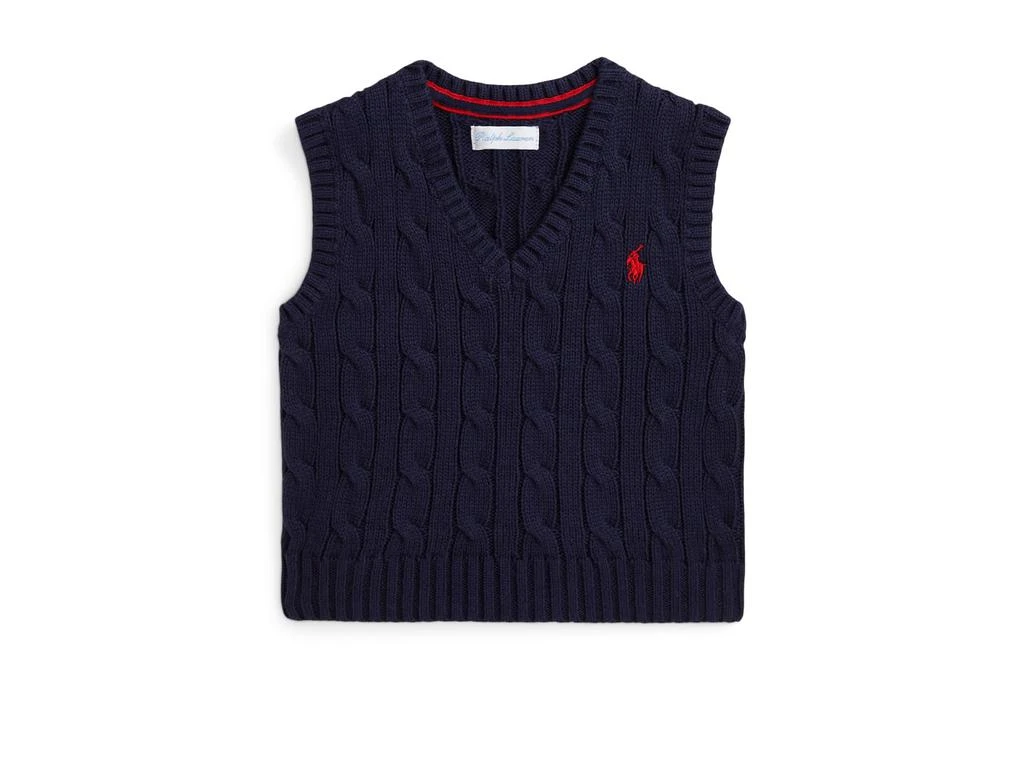 商品Ralph Lauren|Cable-Knit Cotton Sweater Vest (Infant),价格¥322,第1张图片