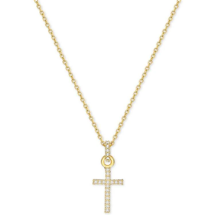 商品Swarovski|Gold-Tone Pavé Crystal Mini Cross Necklace,价格¥594,第1张图片