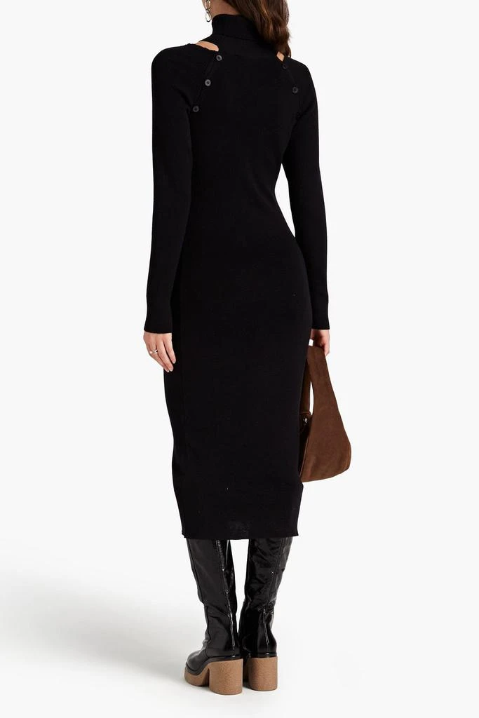 商品Envelope1976|Berg cutout ribbed cashmere and wool-blend midi dress,价格¥763,第3张图片详细描述