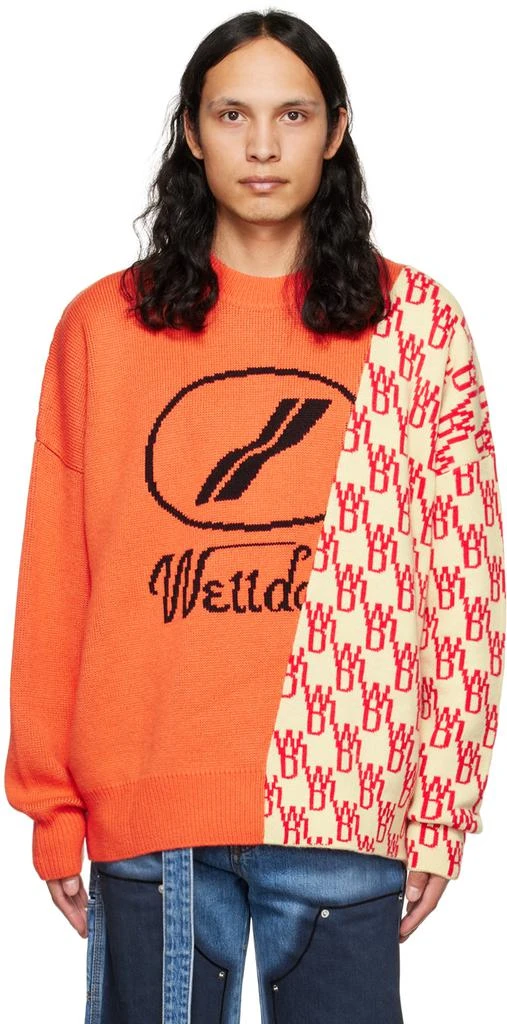 商品We11done|Orange Paneled Sweater,价格¥1420,第1张图片