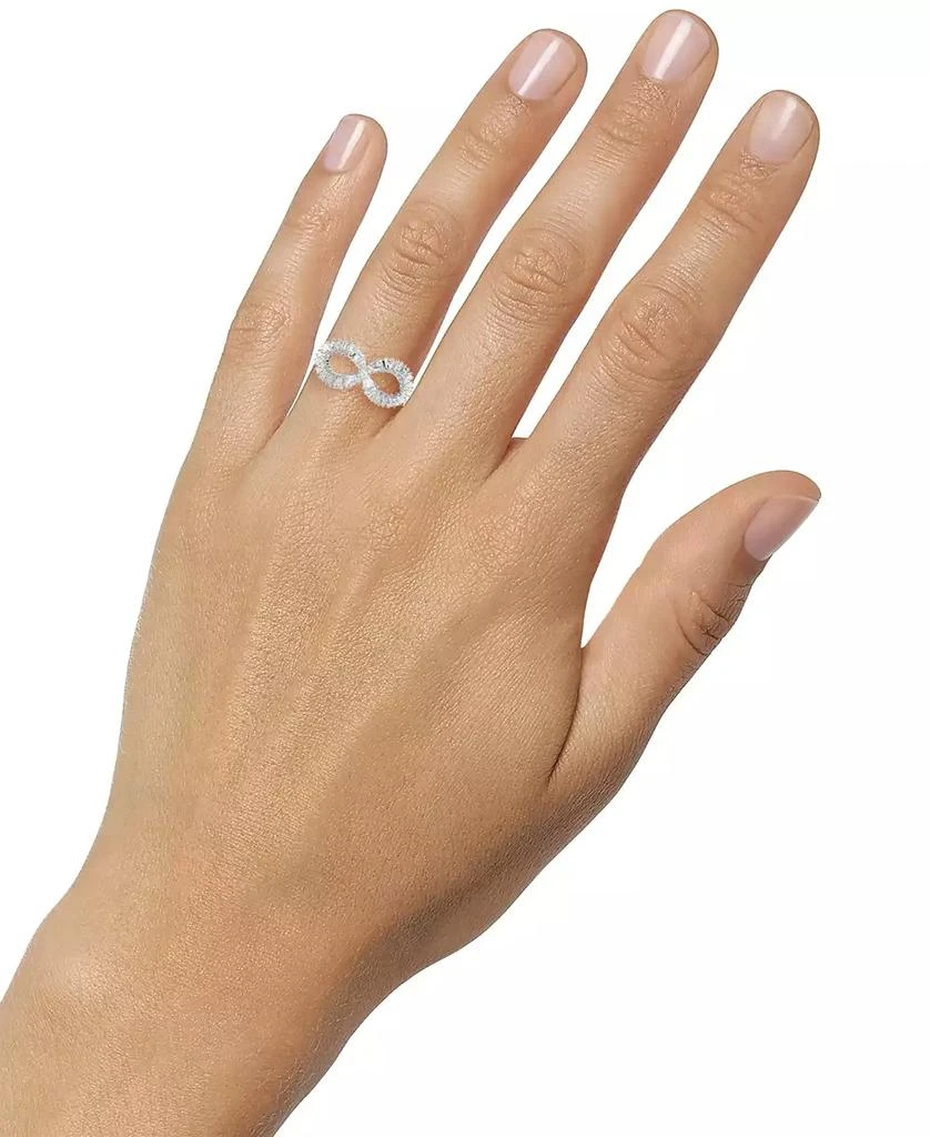 商品Swarovski|Rhodium-Plated Baguette Crystal Infinity Statement Ring,价格¥1119,第2张图片详细描述