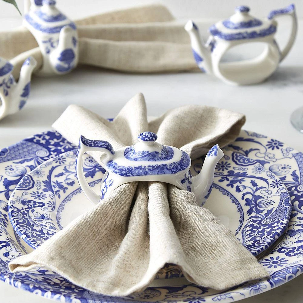 Blue Italian Teapot Napkin Rings - Set of 4 商品