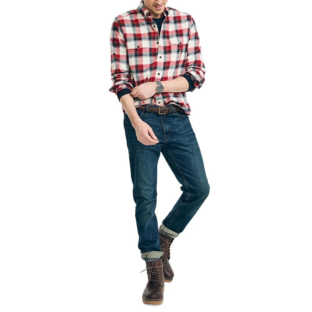 商品Nautica|Men's Sustainably Crafted Double Pocket Plaid Flannel Shirts,价格¥418,第4张图片详细描述