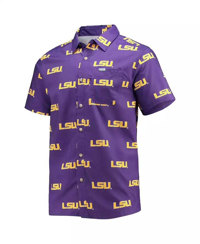 商品Columbia|Men's Purple LSU Tigers Super Slack Tide Omni-Shade Button-Up Shirt,价格¥367,第2张图片详细描述