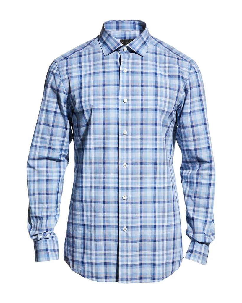 商品Zegna|Men's Check Sport Shirt,价格¥1586,第2张图片详细描述