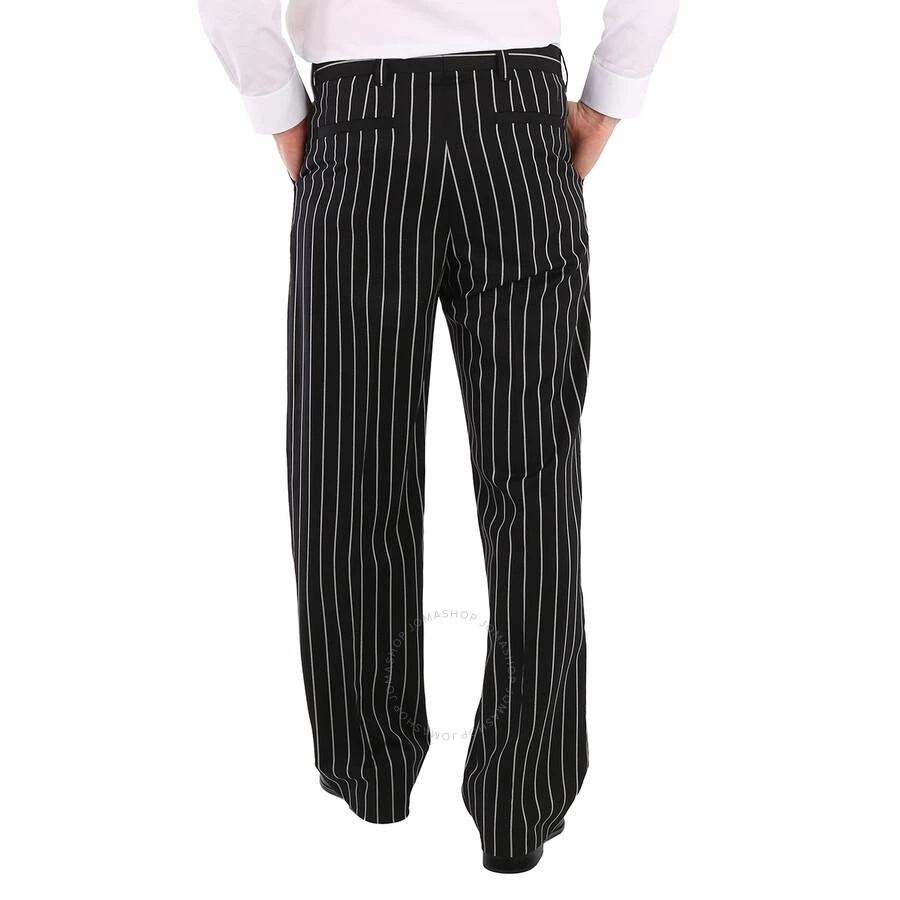 商品Burberry|Black Stretch Wool Pinstriped Wide-leg Tailored Trousers,价格¥942,第3张图片详细描述