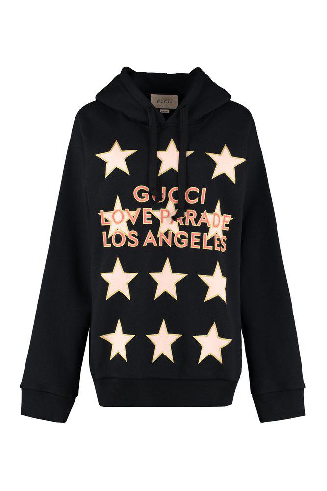 Gucci Star Print Oversized Drawstring Hoodie商品第1张图片规格展示