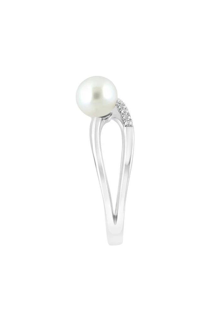 商品Effy|Sterling Silver 6.3-7.3mm Cultured Pearl & White Sapphire Ring,价格¥1199,第3张图片详细描述