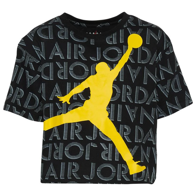 商品Jordan|Jordan AJ4 Lightning All Over Print T-Shirt - Girls' Grade School,价格¥111,第1张图片