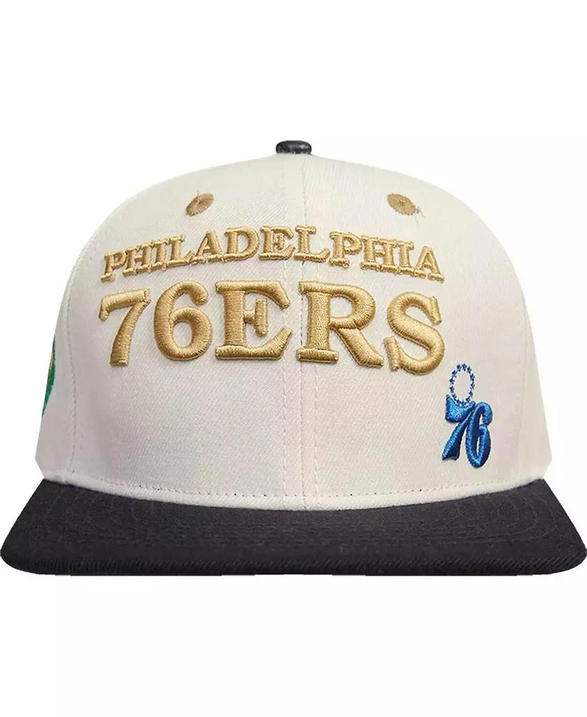 商品Pro Standard|Men's Cream, Black Philadelphia 76ers Album Cover Snapback Hat,价格¥299,第2张图片详细描述