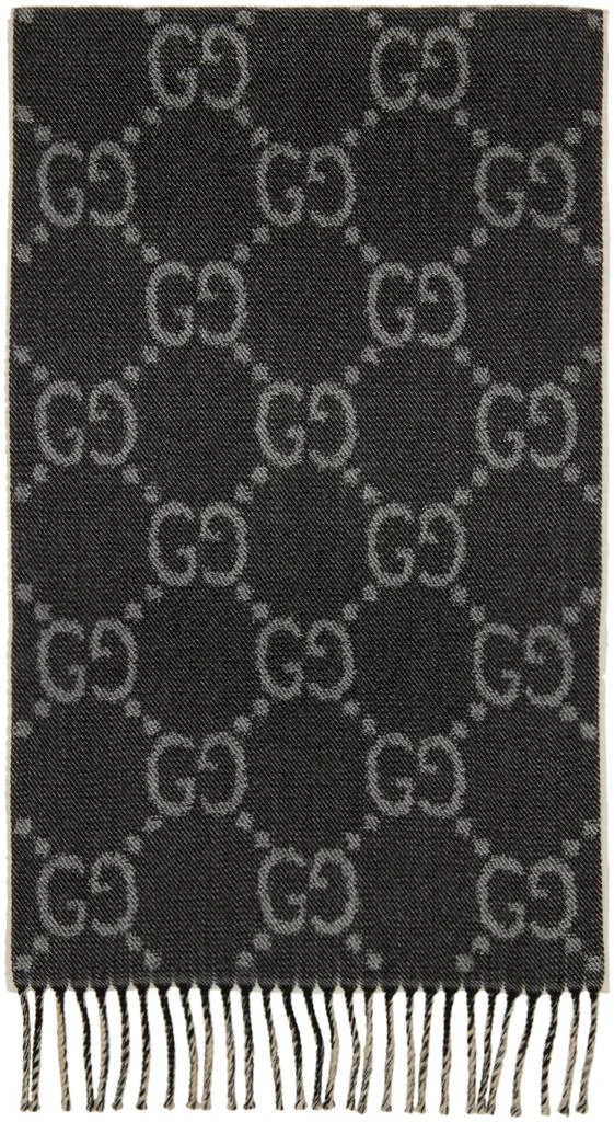 商品Gucci|Off-White & Black Wool GG Scarf,价格¥3816,第1张图片