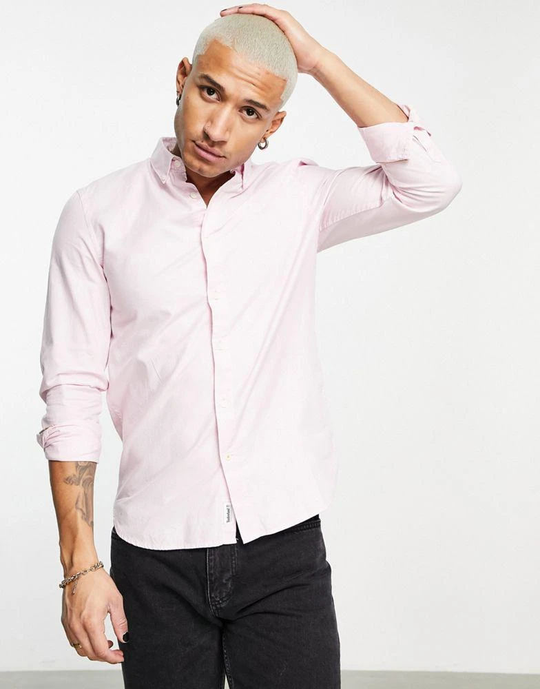 商品Timberland|Timberland long sleeve oxford slim fit shirt in pink,价格¥370,第1张图片