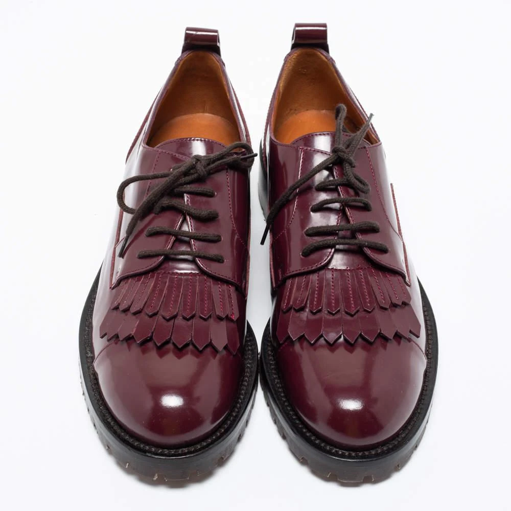 商品[二手商品] Valentino|Valentino Burgundy Patent Fringe Derby Oxfords Size 37,价格¥4668,第3张图片详细描述