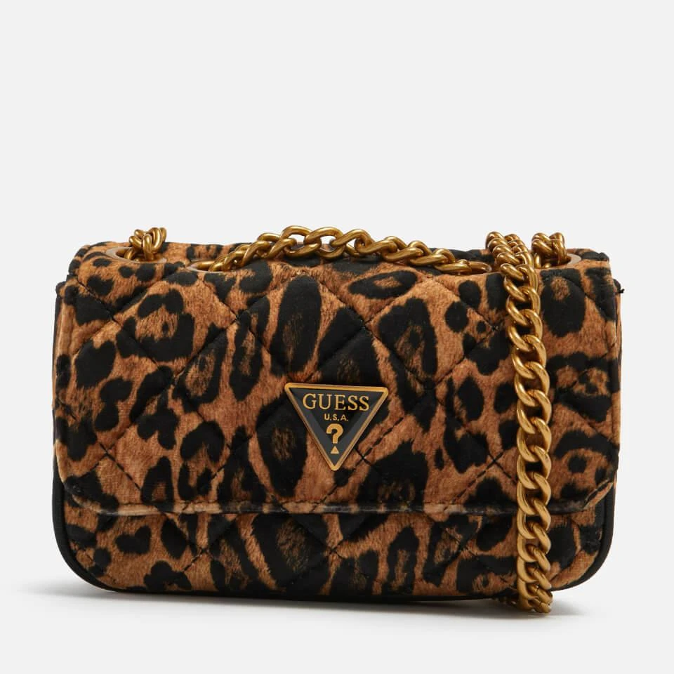 商品GUESS|Guess Cessily Micro Leopard-Print Quilted Shell Bag,价格¥453,第1张图片