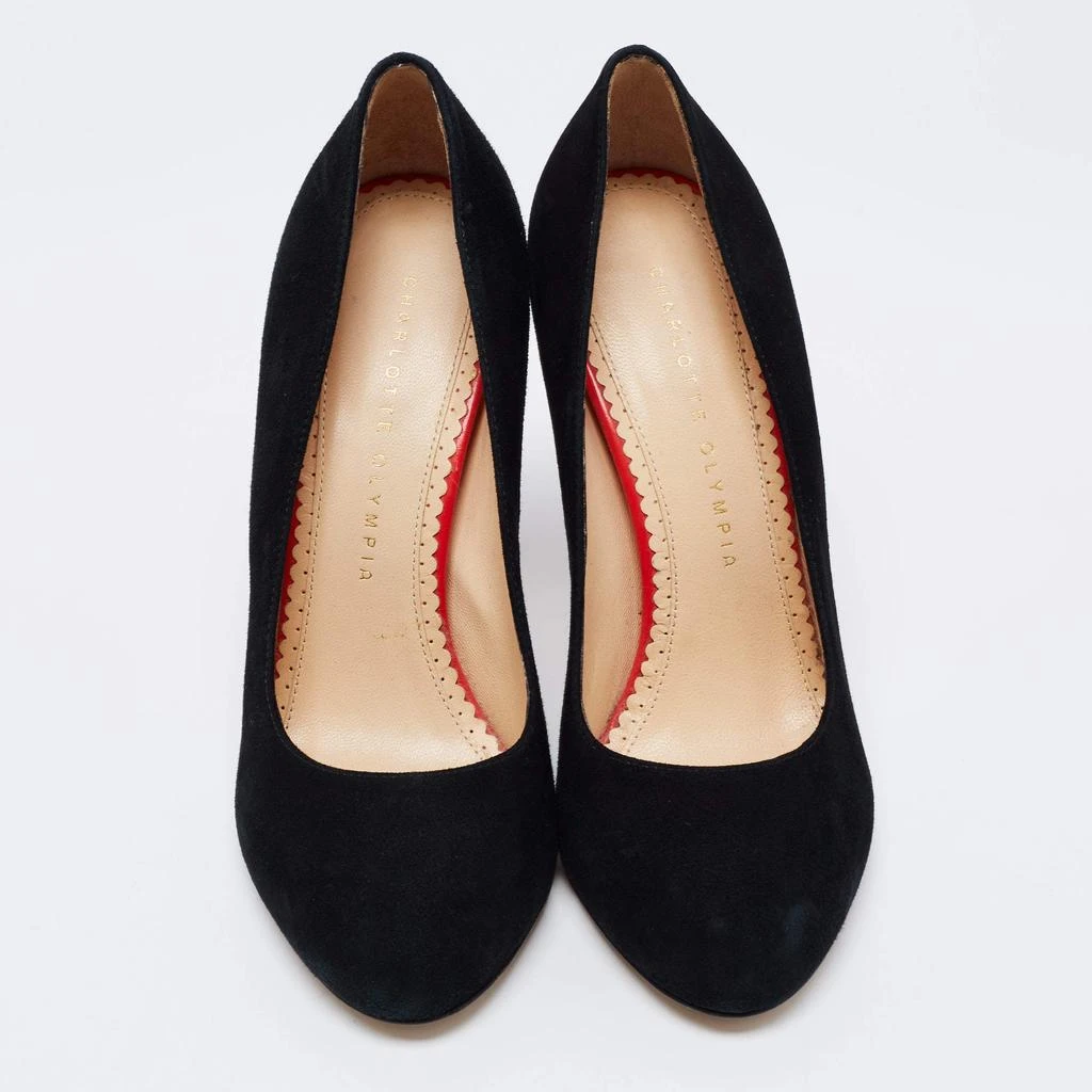 商品[二手商品] Charlotte Olympia|Charlotte Olympia Black Suede Mid Century Pumps Size 37.5,价格¥1207,第3张图片详细描述