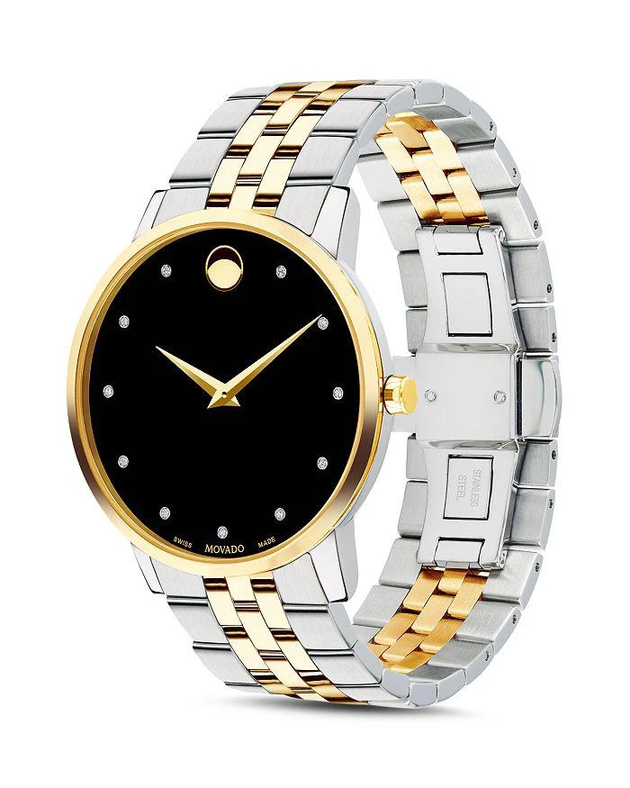 商品Movado|Museum Classic Two-Tone Diamond-Index Watch, 40mm,价格¥8381,第3张图片详细描述