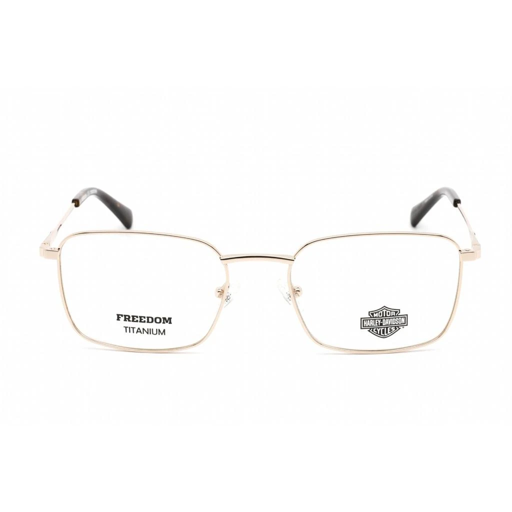 商品Harley Davidson|Harley Davidson Unisex Eyeglasses - Full Rim Rectangular Pale Gold Frame | HD9021 032,价格¥212,第2张图片详细描述