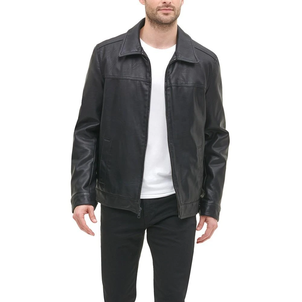 商品Tommy Hilfiger|Men's Faux Leather Laydown Collar Jacket,价格¥898,第4张图片详细描述