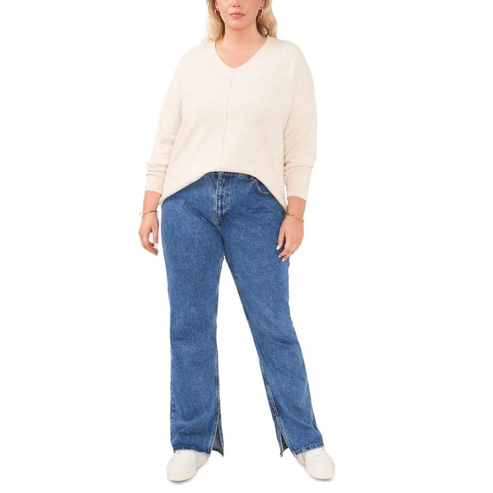 商品Vince Camuto|Plus Size Cozy V-Neck Long Sleeve Sweater,价格¥100,第3张图片详细描述