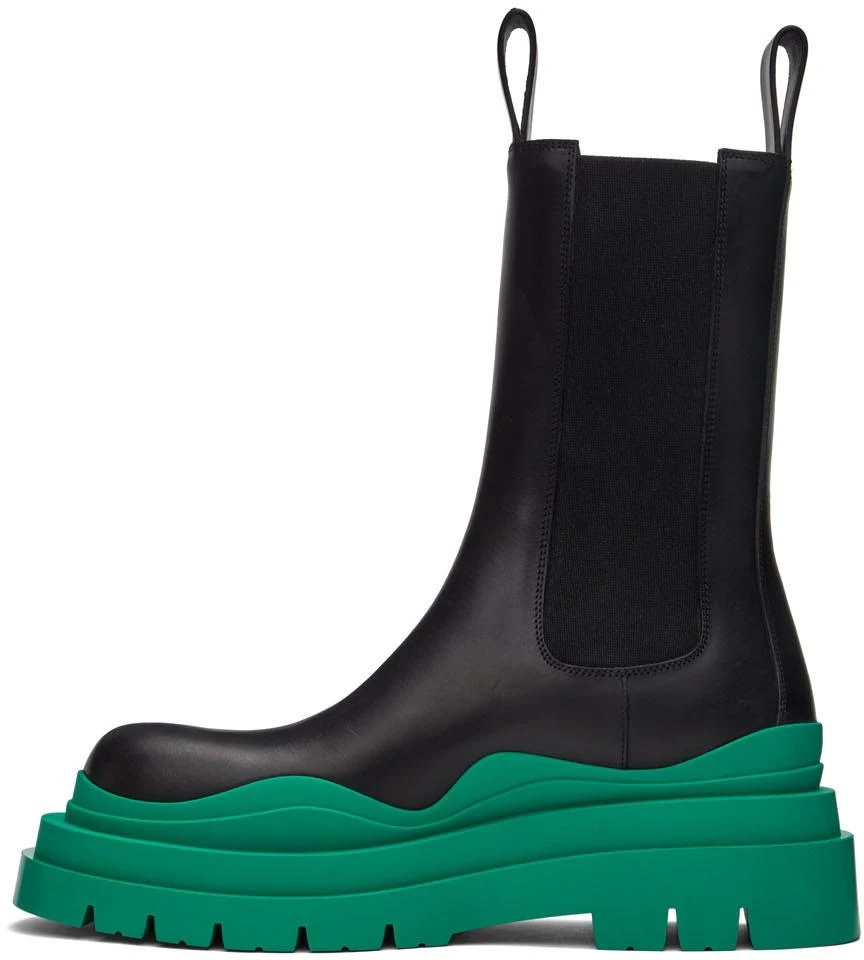 商品Bottega Veneta|Black & Green Tire Chelsea Boots,价格¥10946,第3张图片详细描述