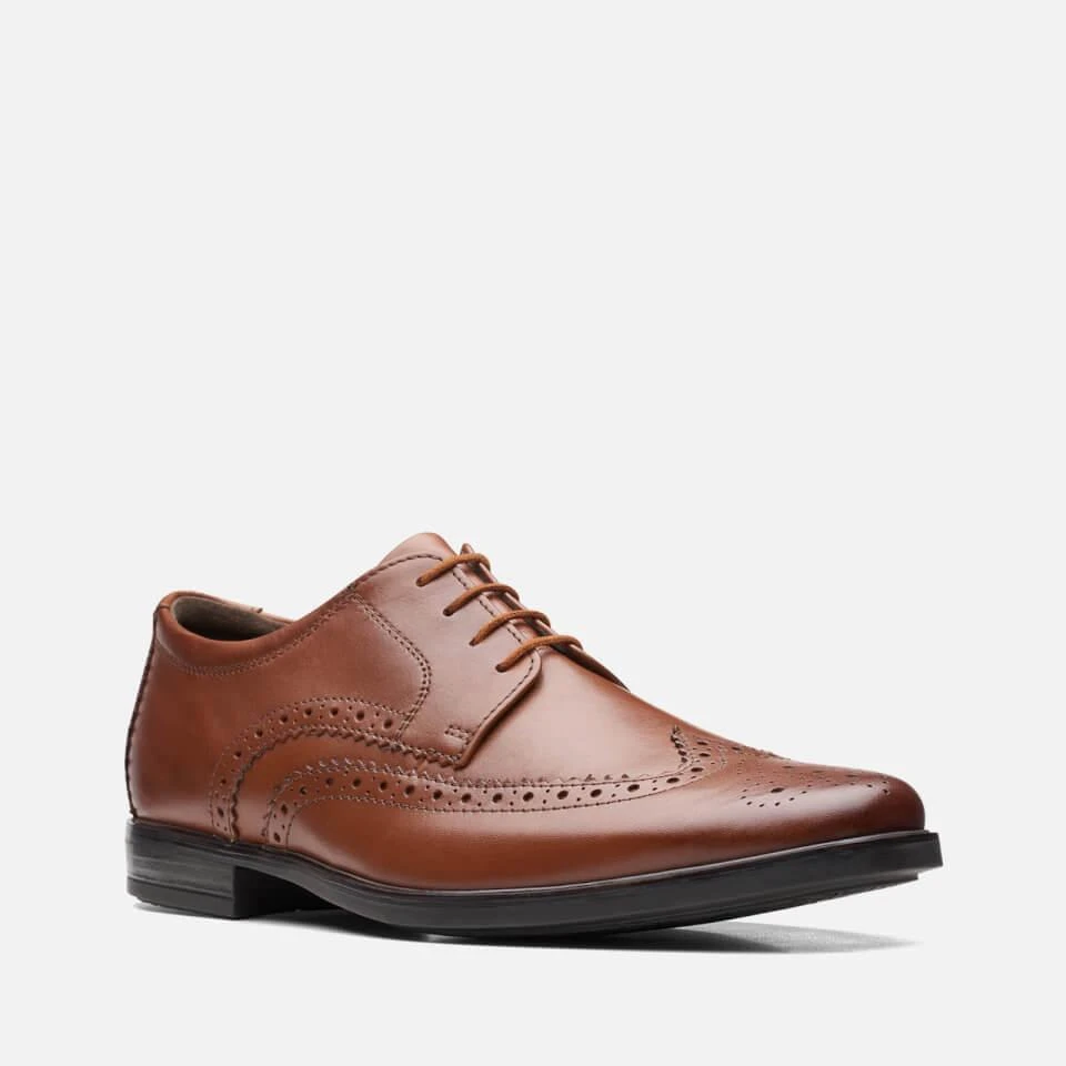 商品Clarks|CLARKS HOWARD WING LEATHER DERBY SHOES,价格¥271,第2张图片详细描述