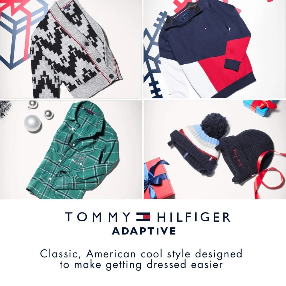 商品Tommy Hilfiger|Tommy Hilfiger Women’s Adaptive Short Sleeve Signature Stripe T-Shirt with Magnetic Buttons,价格¥181,第4张图片详细描述
