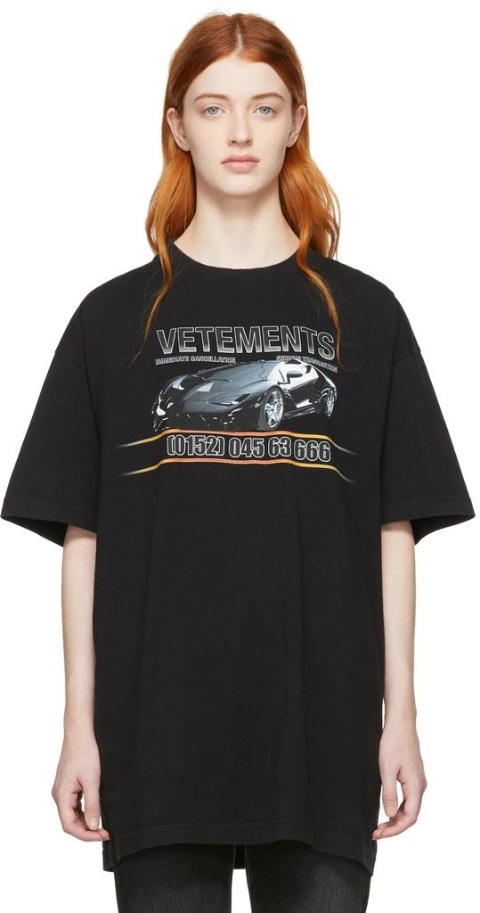 商品Vetements|Black Car Hotline T-Shirt,价格¥2105,第1张图片