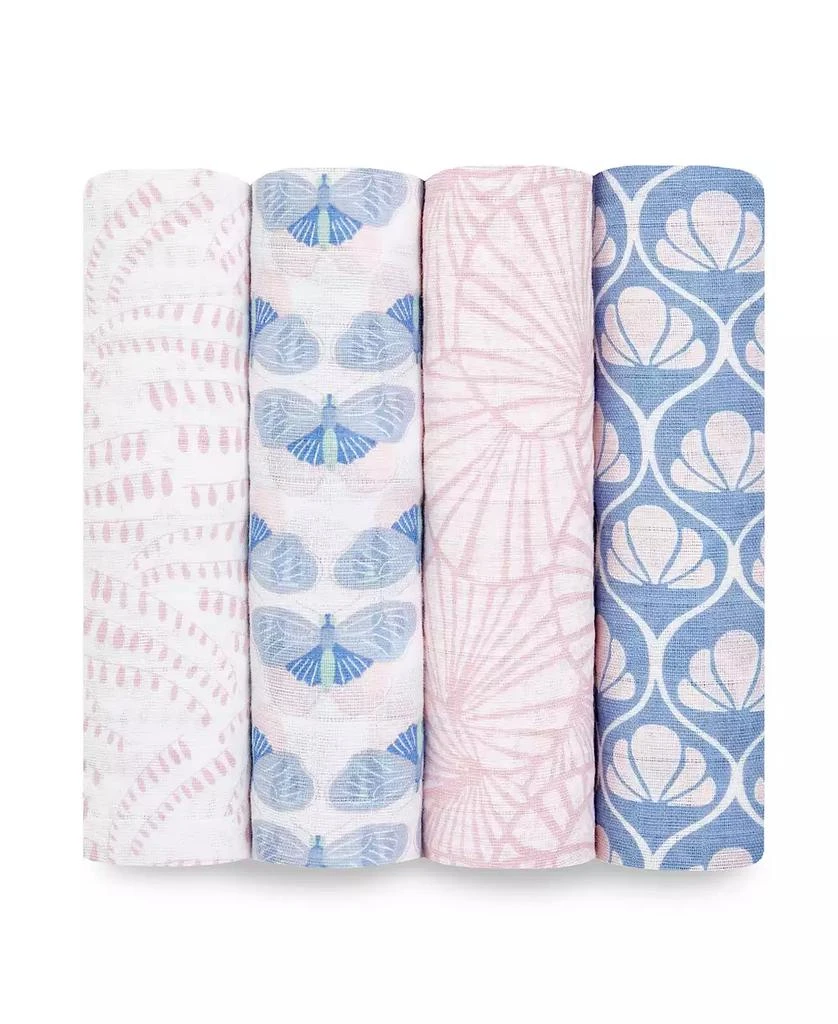 商品aden + anais|Baby Girls Deco Swaddle Blankets, Pack of 4,价格¥411,第1张图片