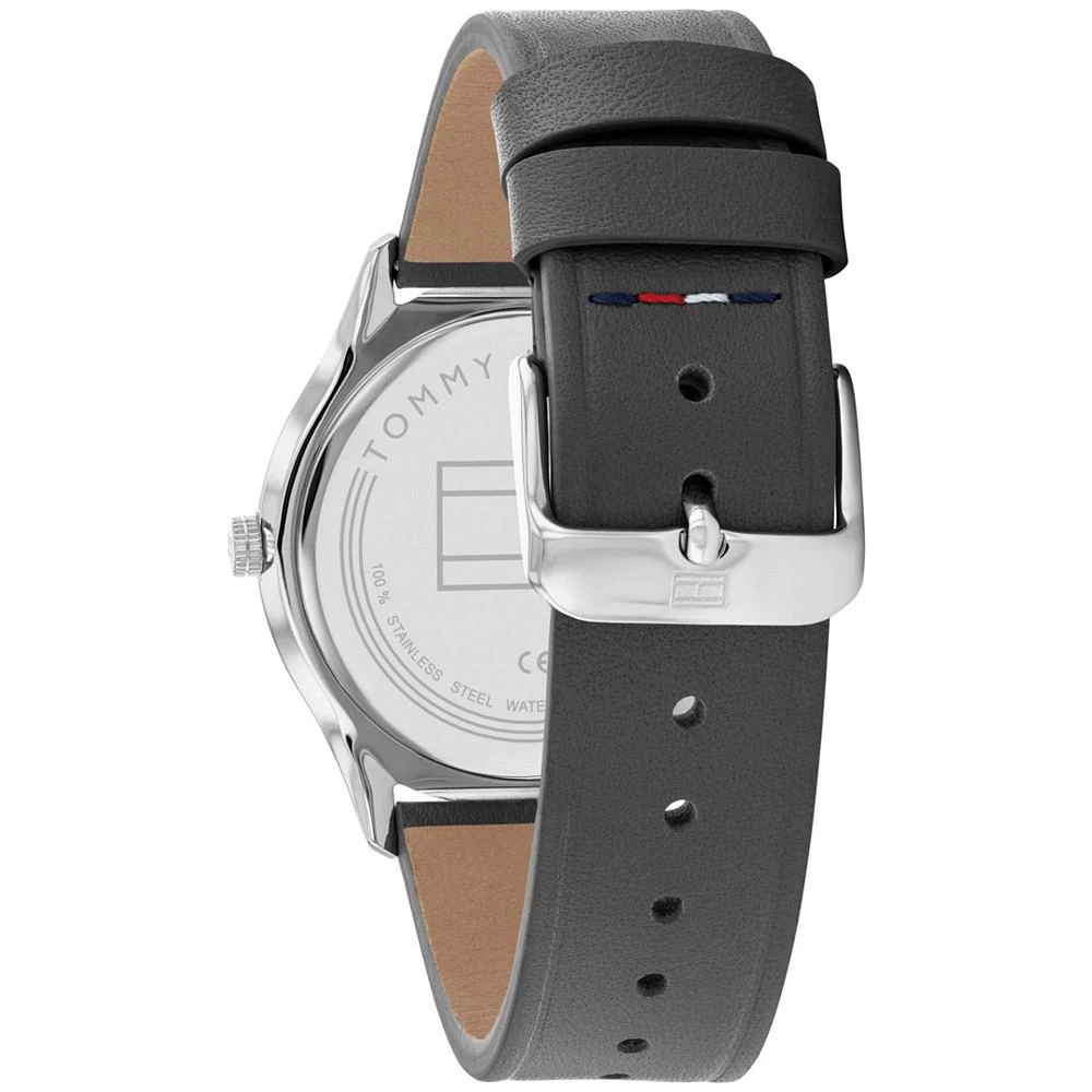 商品Tommy Hilfiger|Men's Gray Leather Strap Watch 40mm,价格¥648,第3张图片详细描述
