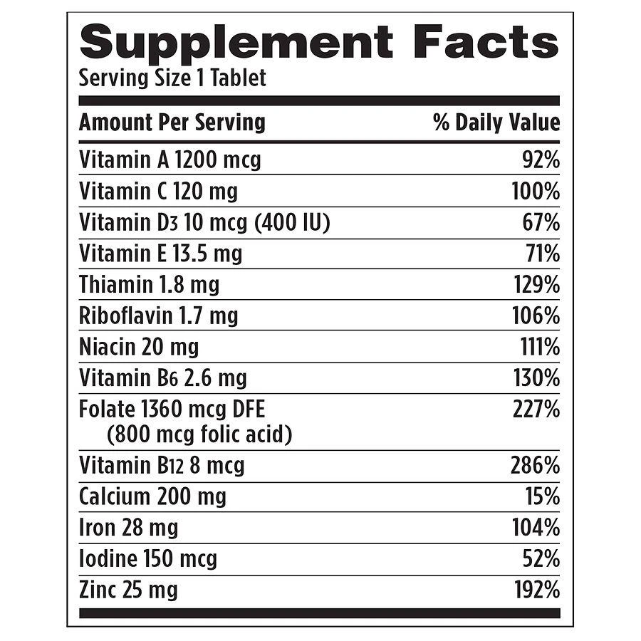 商品Walgreens|Prenatal Multivitamin Tablets (240 days),价格¥142,第4张图片详细描述