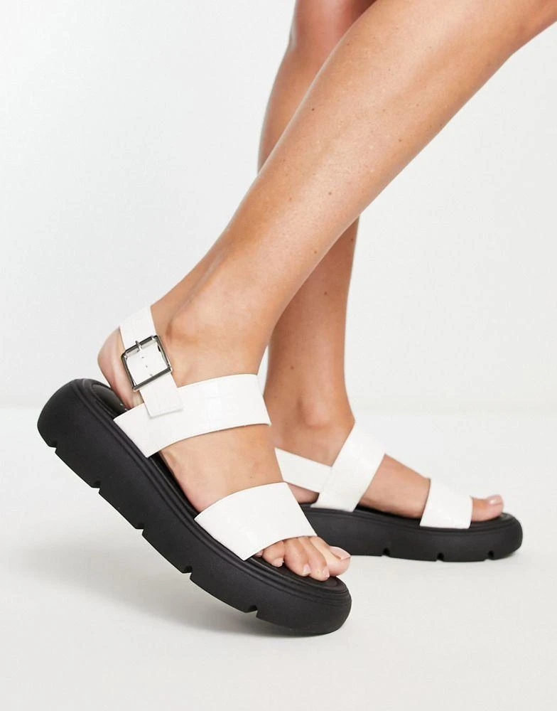 商品Topshop|Topshop Perrie chunky sandal in off white,价格¥247,第1张图片