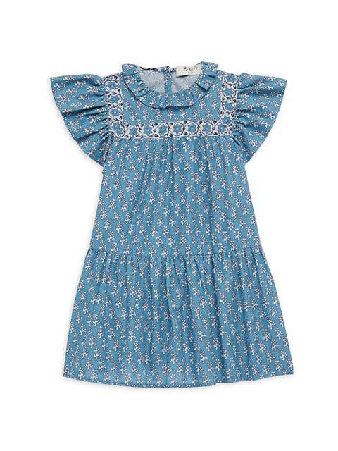 Little Girl's & Girl's Fernanda Tile Flutter Dress商品第1张图片规格展示