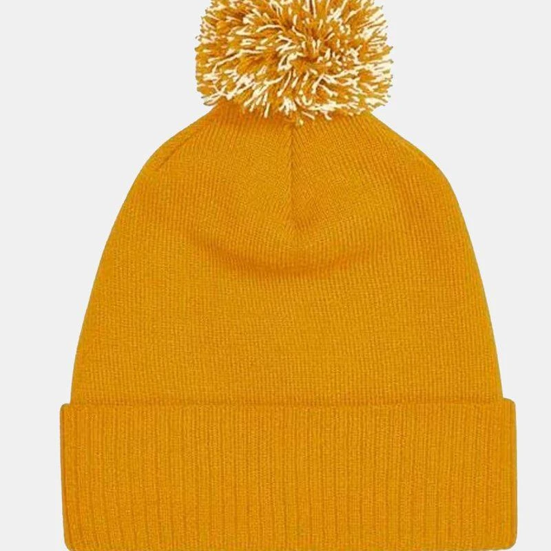 商品Beechfield|Big Girls Snowstar Duo Extreme Winter Hat Mustard/Off White ONE SIZE,价格¥76,第2张图片详细描述