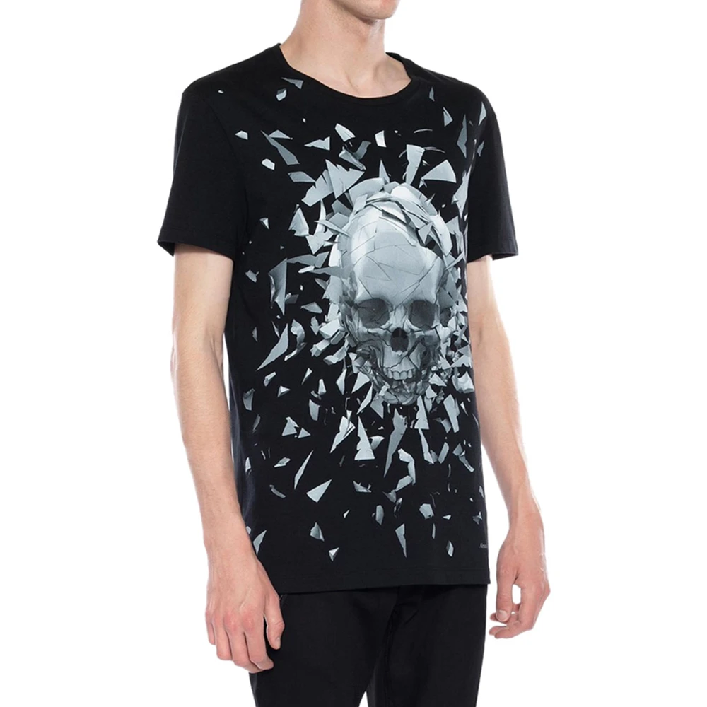 Alexander McQueen 亚历山大·麦昆 男士黑色有机棉 T恤 551779-QMZ73-0901 商品